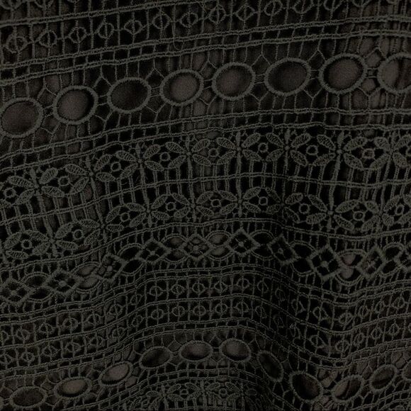 Juicy Couture Black Linear Lace Guipure Cocktail Dress Sz 2 Exposed Gold Zipper - Picture 8 of 16